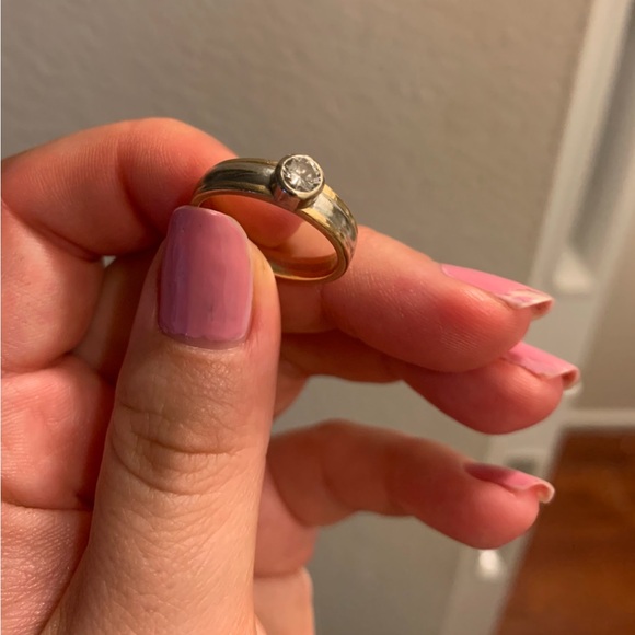 Natural Tiffany’s Diamond Engagement Ring -Gold/Platinum-Modern-Bezel 7.5 - Picture 4 of 11